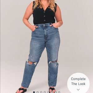 A&F Size 33 Distressed 90s Ultra High Rise Straight Leg Jeans